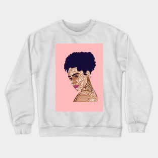 Black Woman with Painted Face Crewneck Sweatshirt